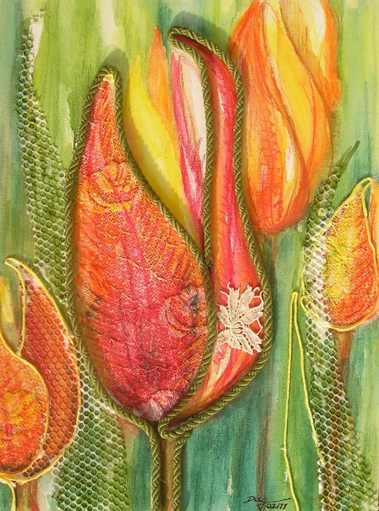 Tulpe mit Stoff