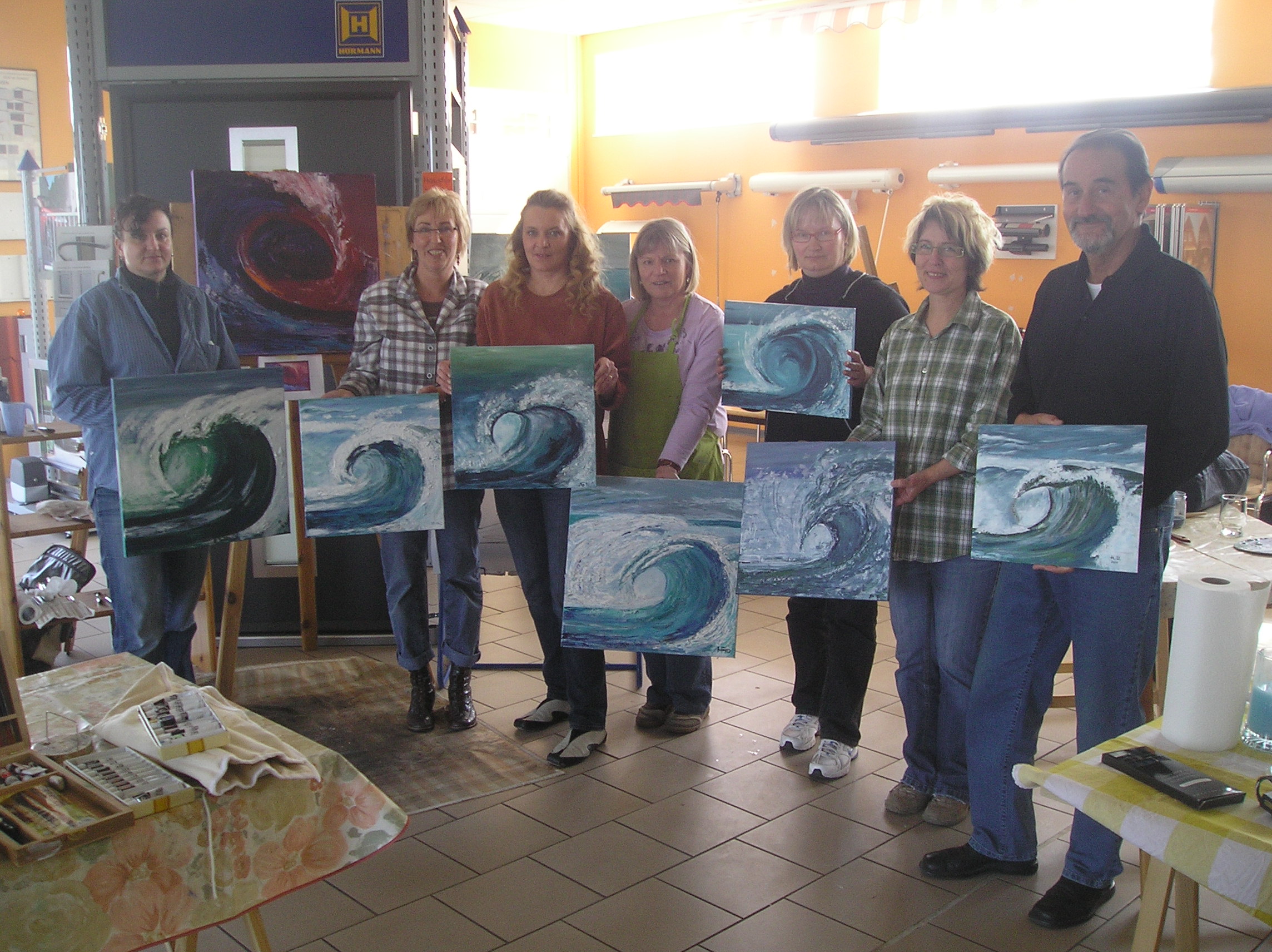 Workshopbilder Acryl Welle