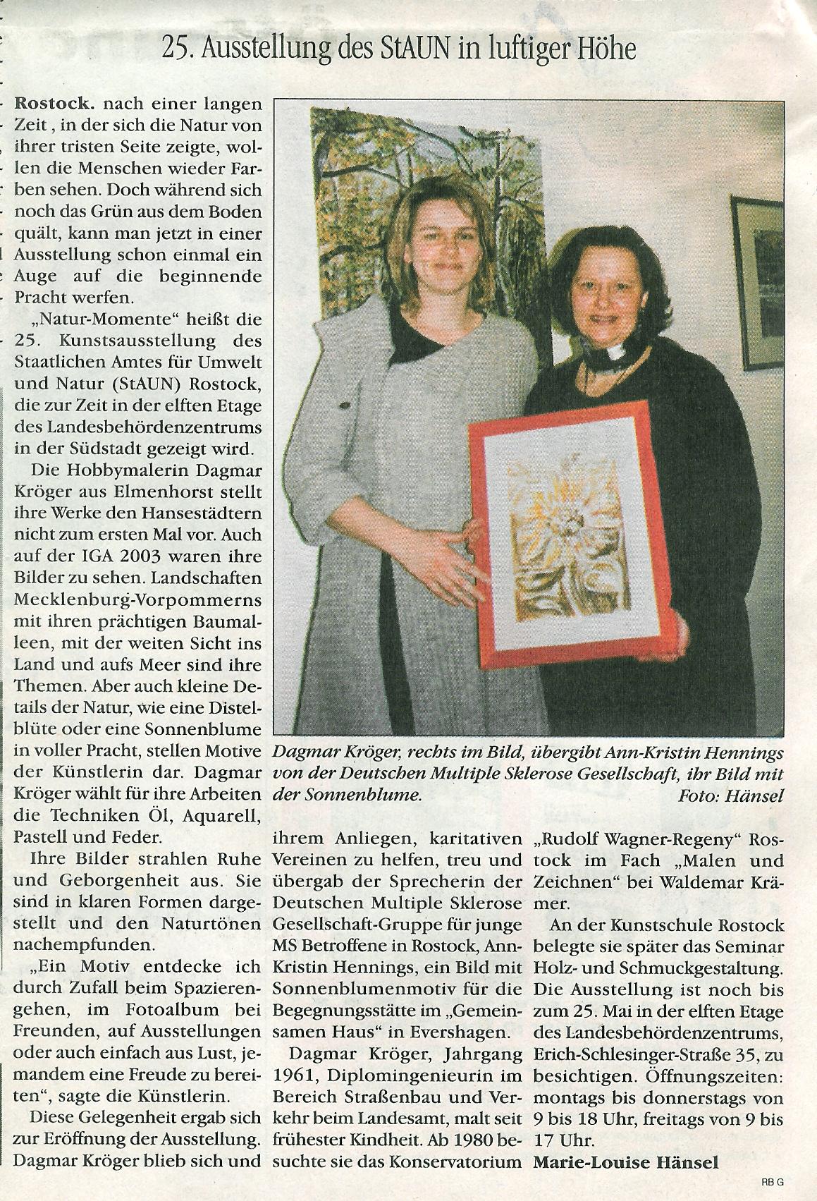 Bidgeschenk Sonnenblumen an Dt MS Gesellschaft