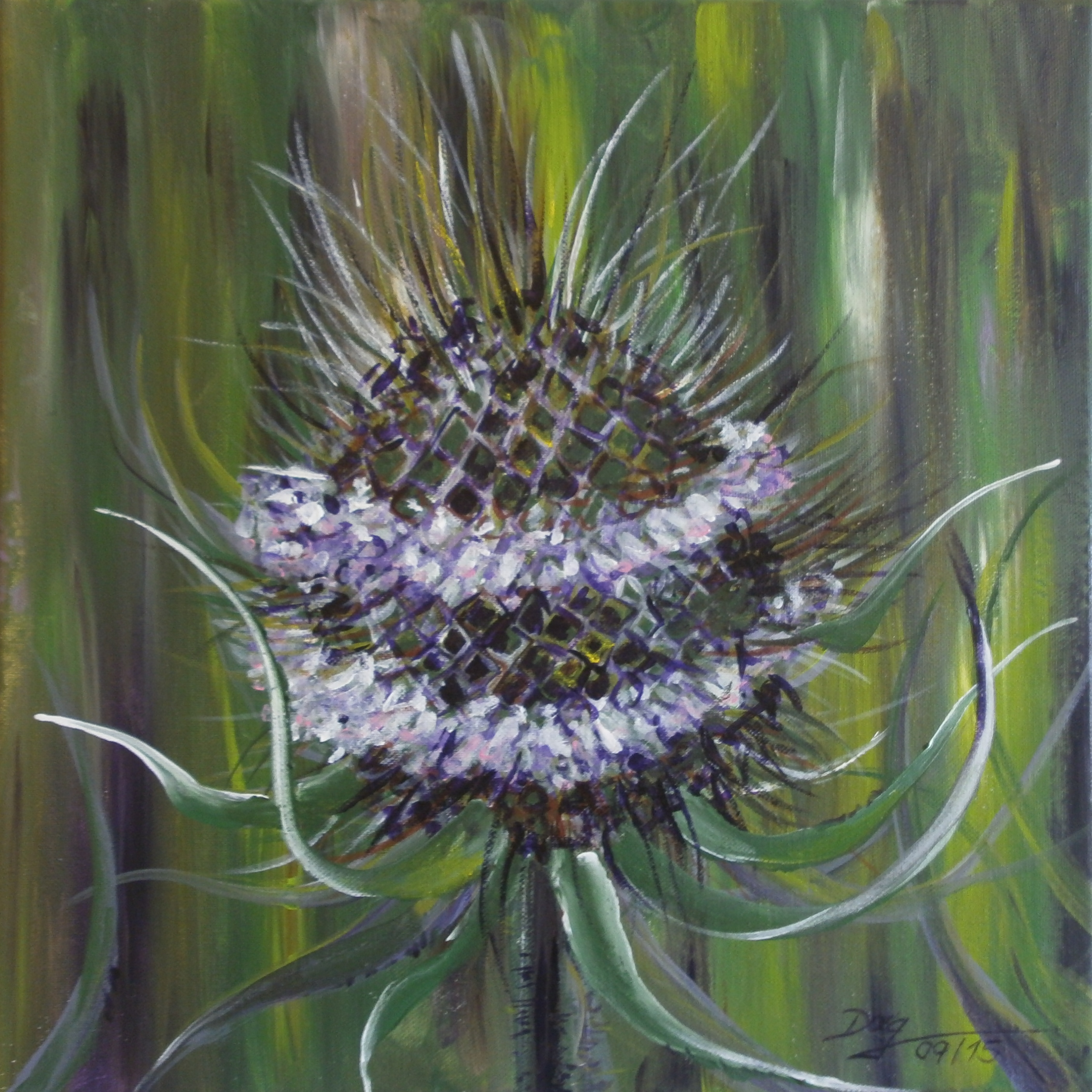 Distel in grün
