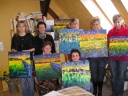 Workshopbilder Acryl gespachtelt Seebrücke Zingst