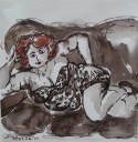 Mollige Frau liegend