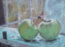 Äpfel auf dem Fensterbrett