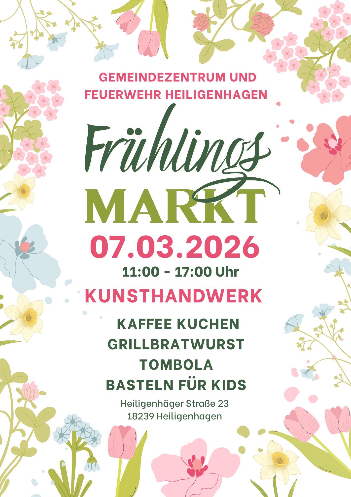 Flyer Frühlingsmarkt Heiligenhagen 2026