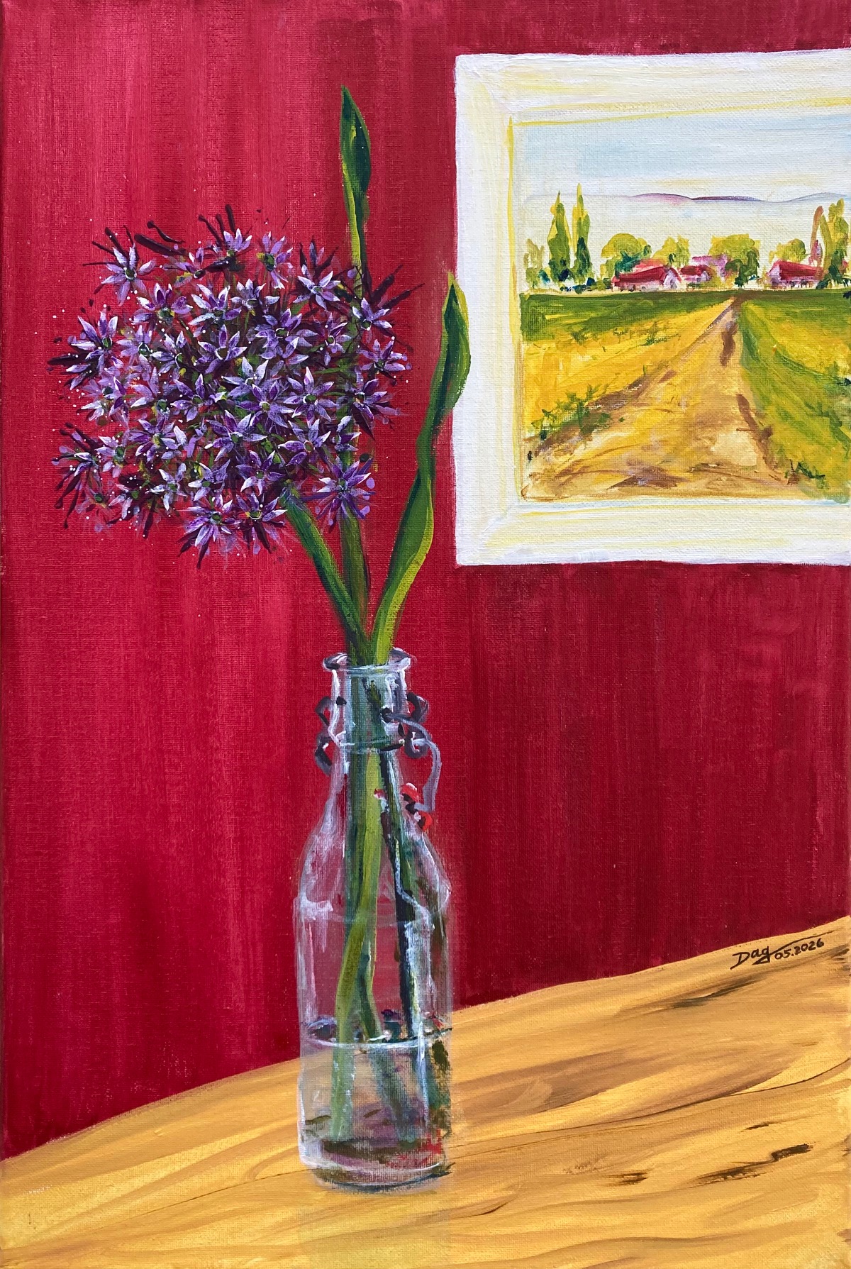 Pompon-Blume in der Flasche